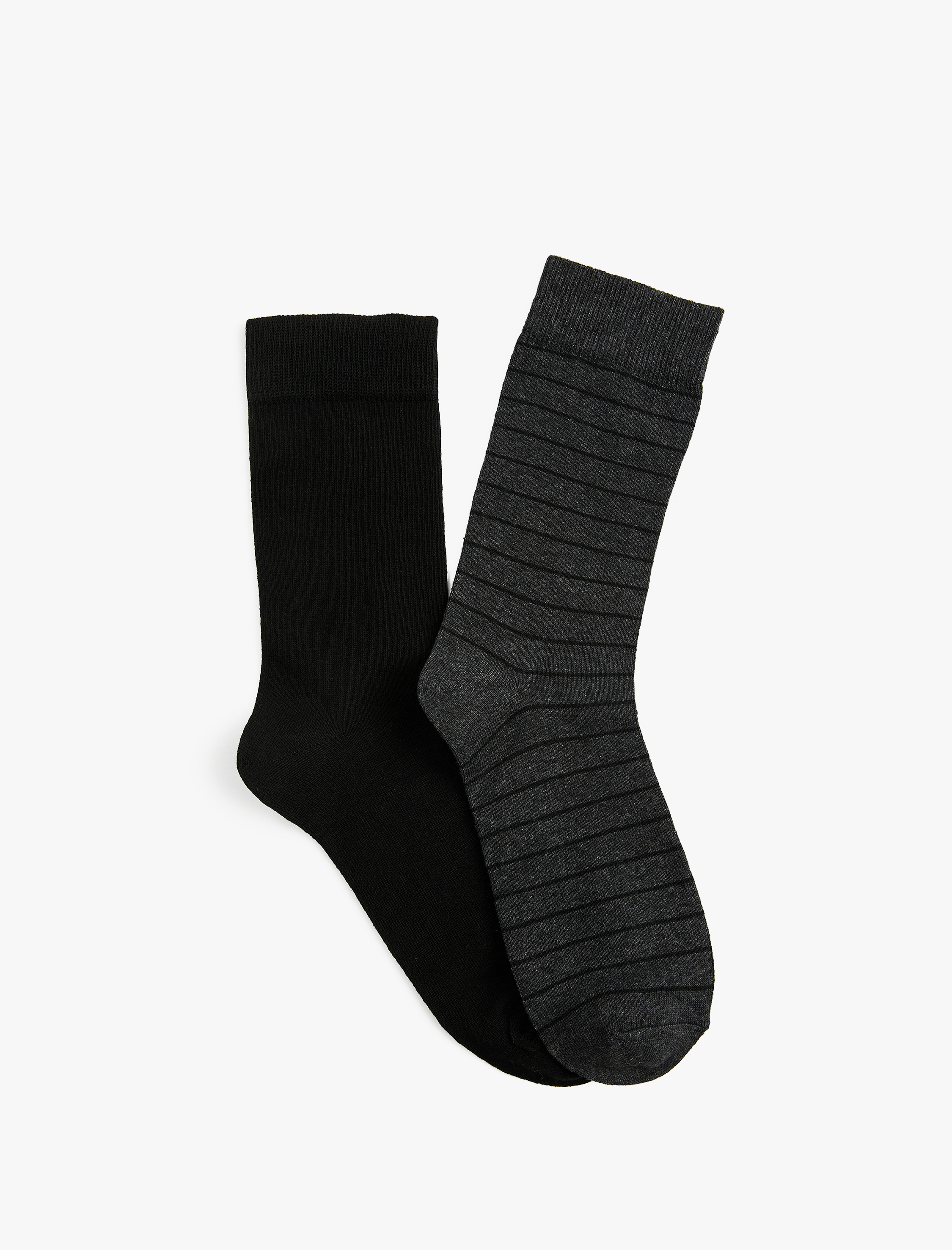  Erkek Çizgili 2'li Soket Çorap Seti