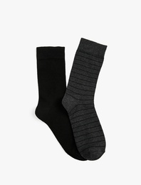 Çizgili 2'li Soket Çorap Seti