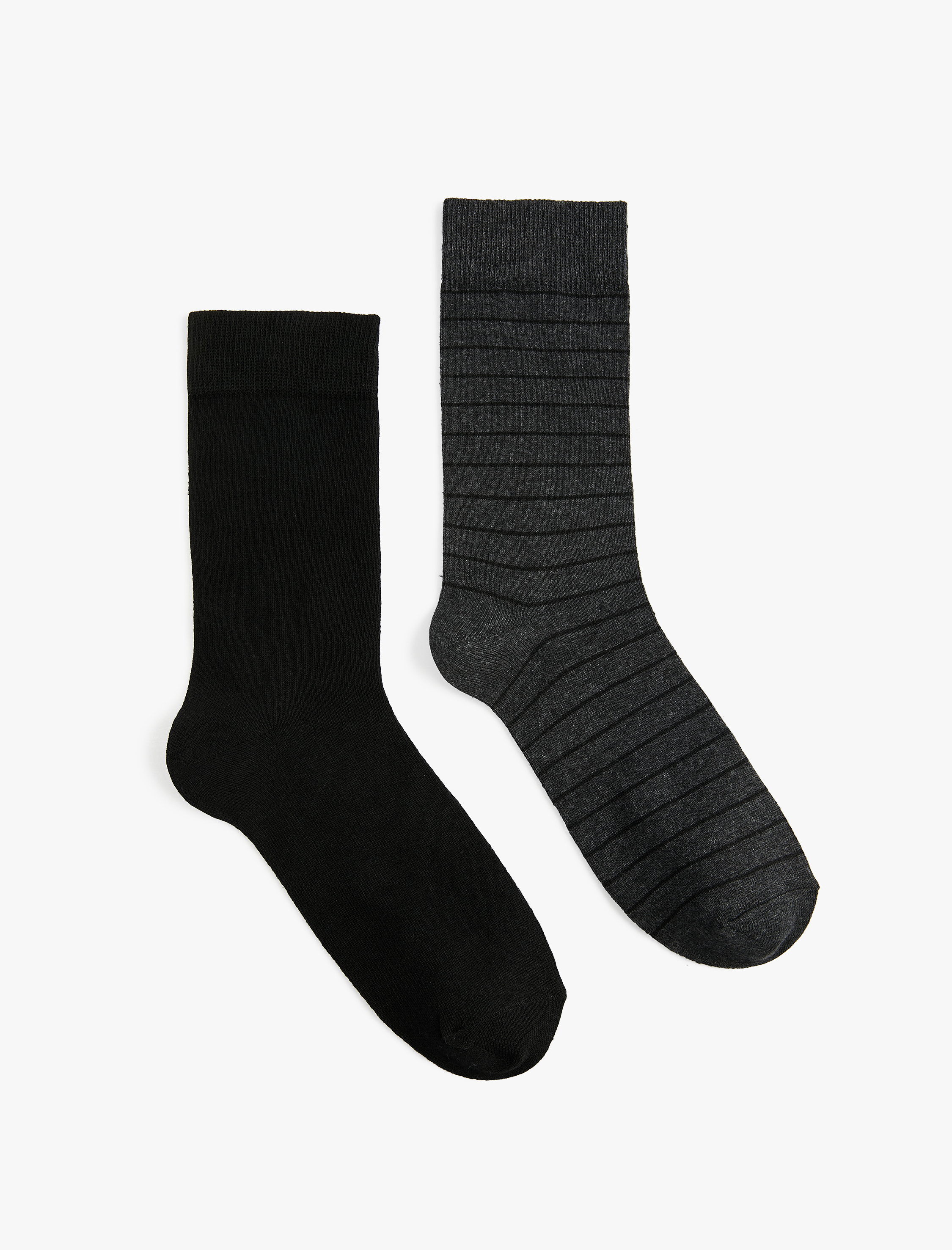  Erkek Çizgili 2'li Soket Çorap Seti