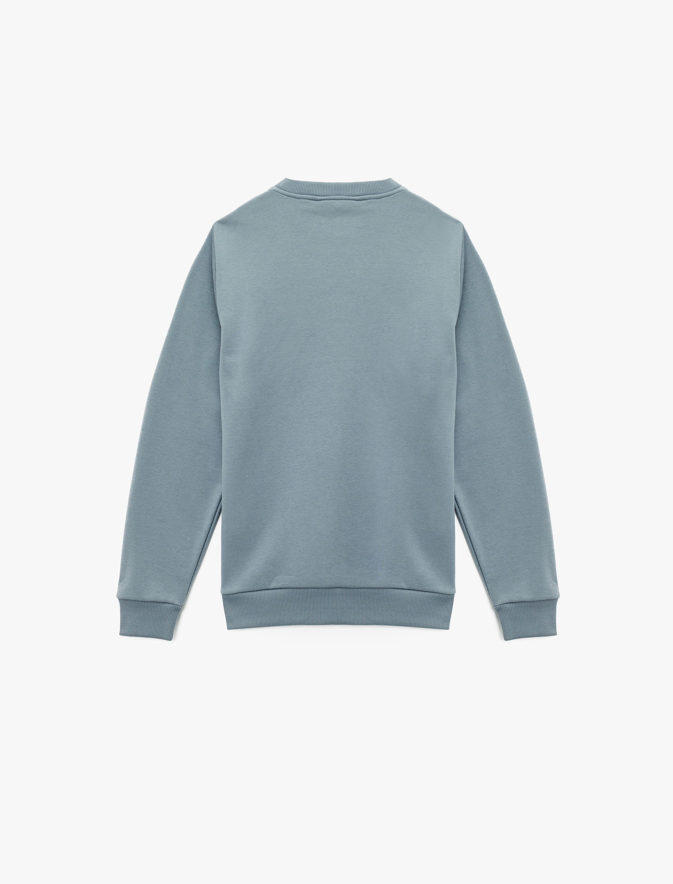 Uzun Kollu Bisiklet Yaka Şardonlu Baskılı Sweatshirt
