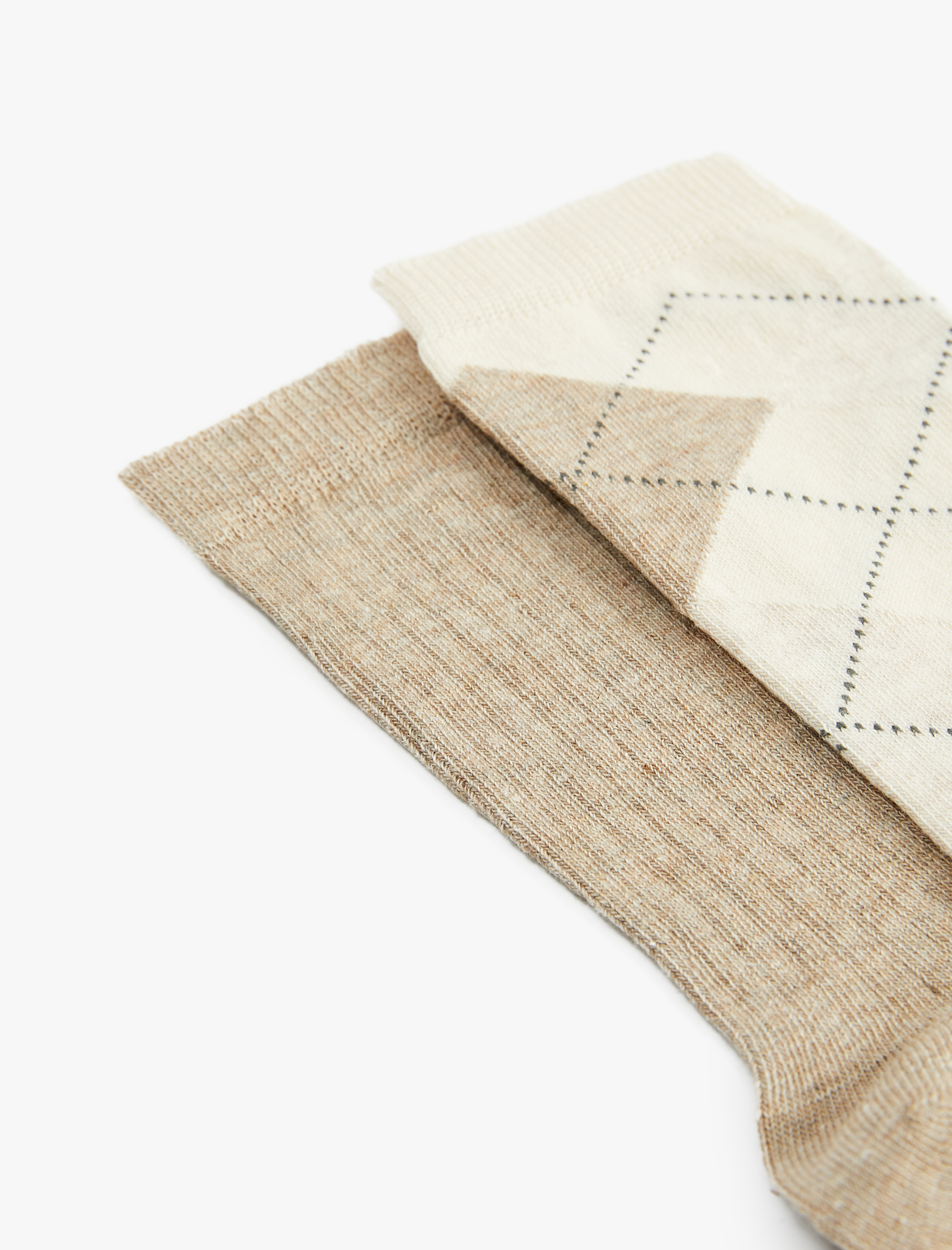  Kadın Baklava Desenli 2'li Soket Çorap Seti