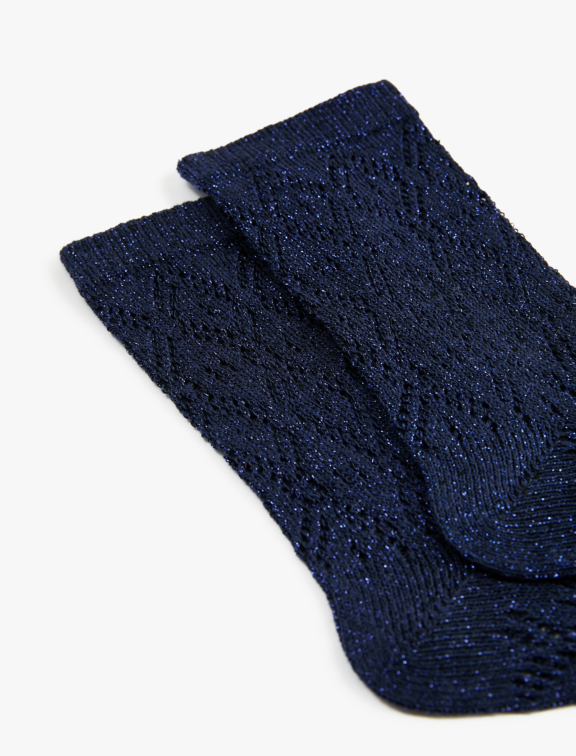  Kadın Pamuklu Metalik Detaylı Soket Çorap