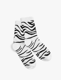 Zebra Desenli Soket Çorap