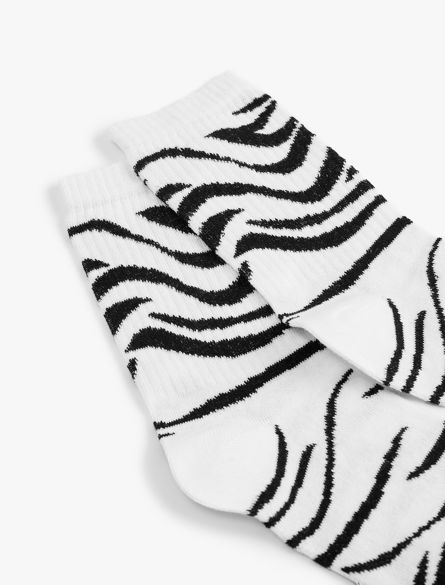  Kadın Zebra Desenli Soket Çorap
