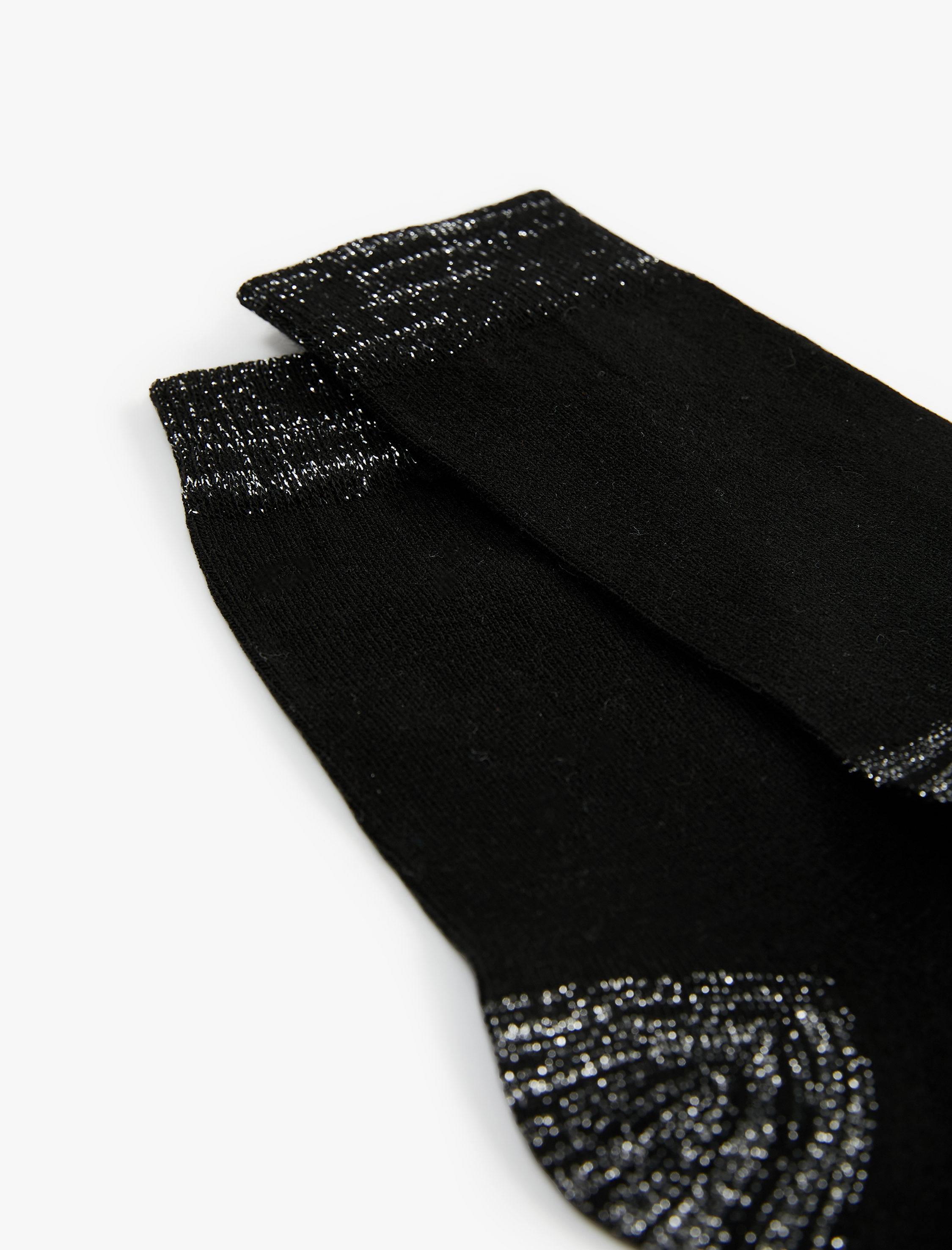  Kadın Parlak Detaylı Soket Çorap