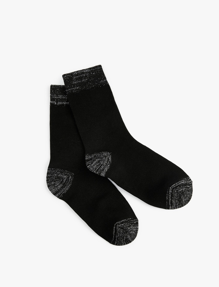 Kadın Parlak Detaylı Soket Çorap