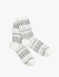 Desenli Soket Çorap