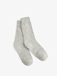 Pamuklu Desenli Soket Çorap