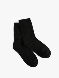 Pamuklu Desenli Soket Çorap