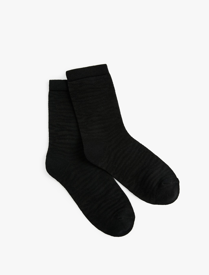 Kadın Pamuklu Desenli Soket Çorap