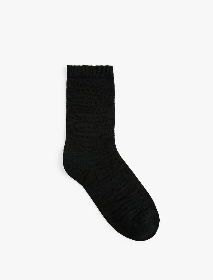 Kadın Pamuklu Desenli Soket Çorap