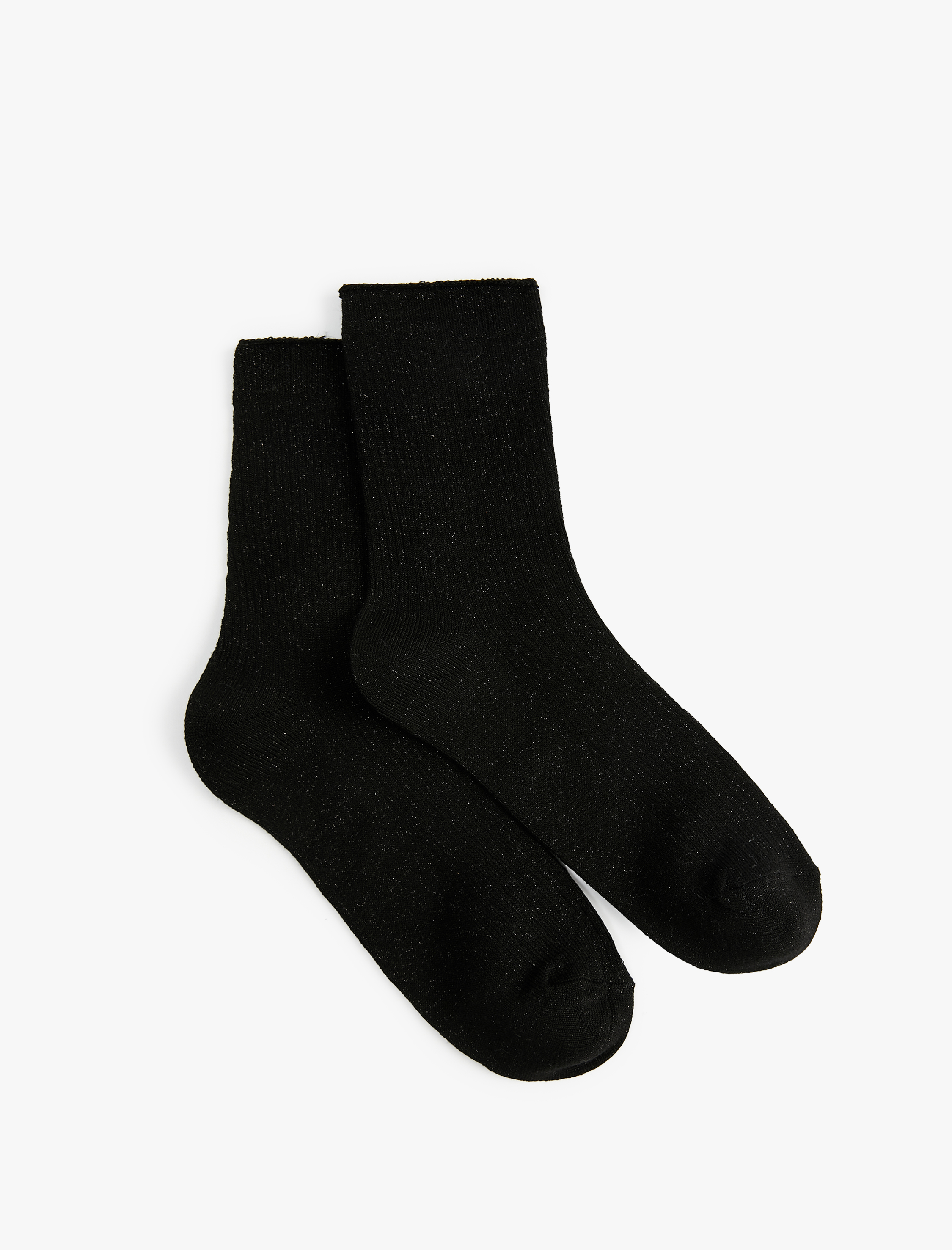  Kadın Dokulu Parlak Detaylı Pamuklu Soket Çorap