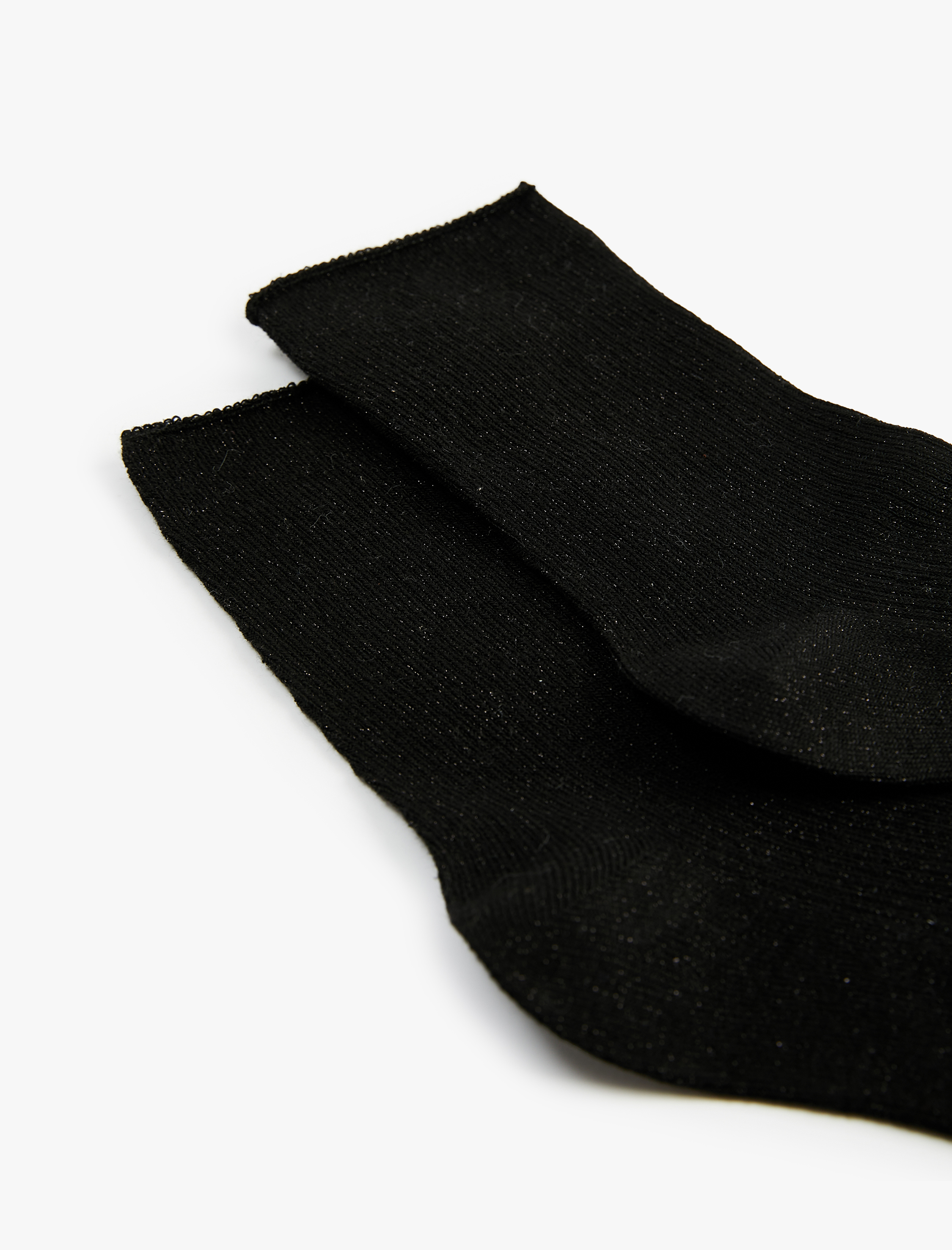  Kadın Dokulu Parlak Detaylı Pamuklu Soket Çorap