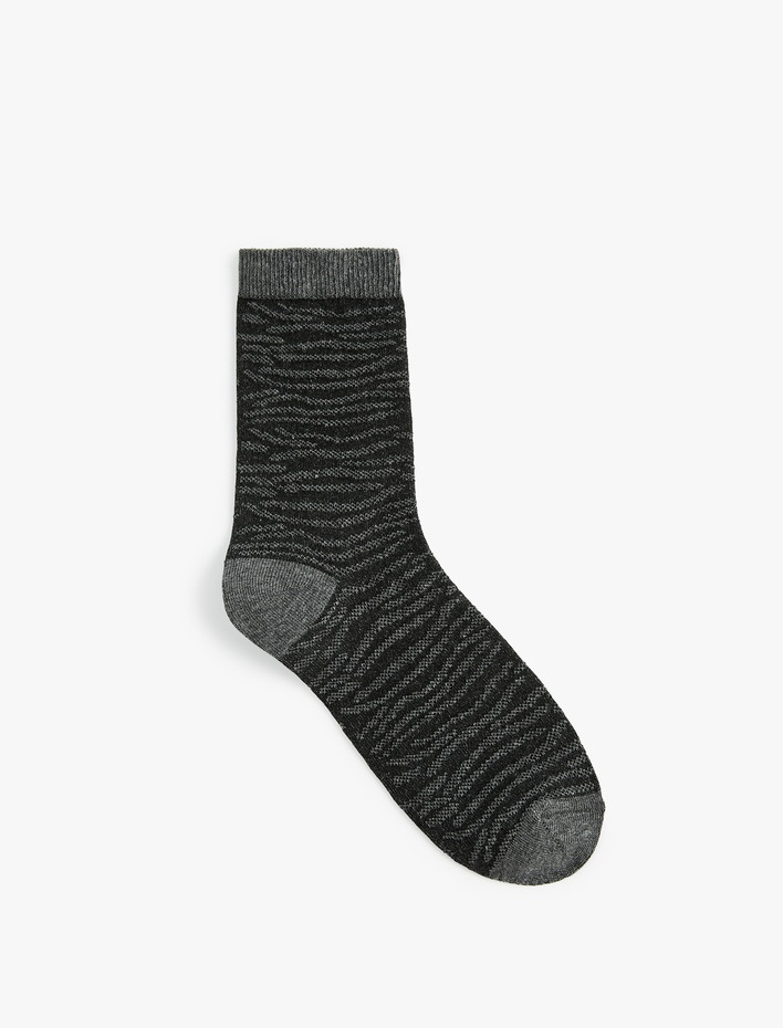 Kadın Pamuklu Desenli Soket Çorap