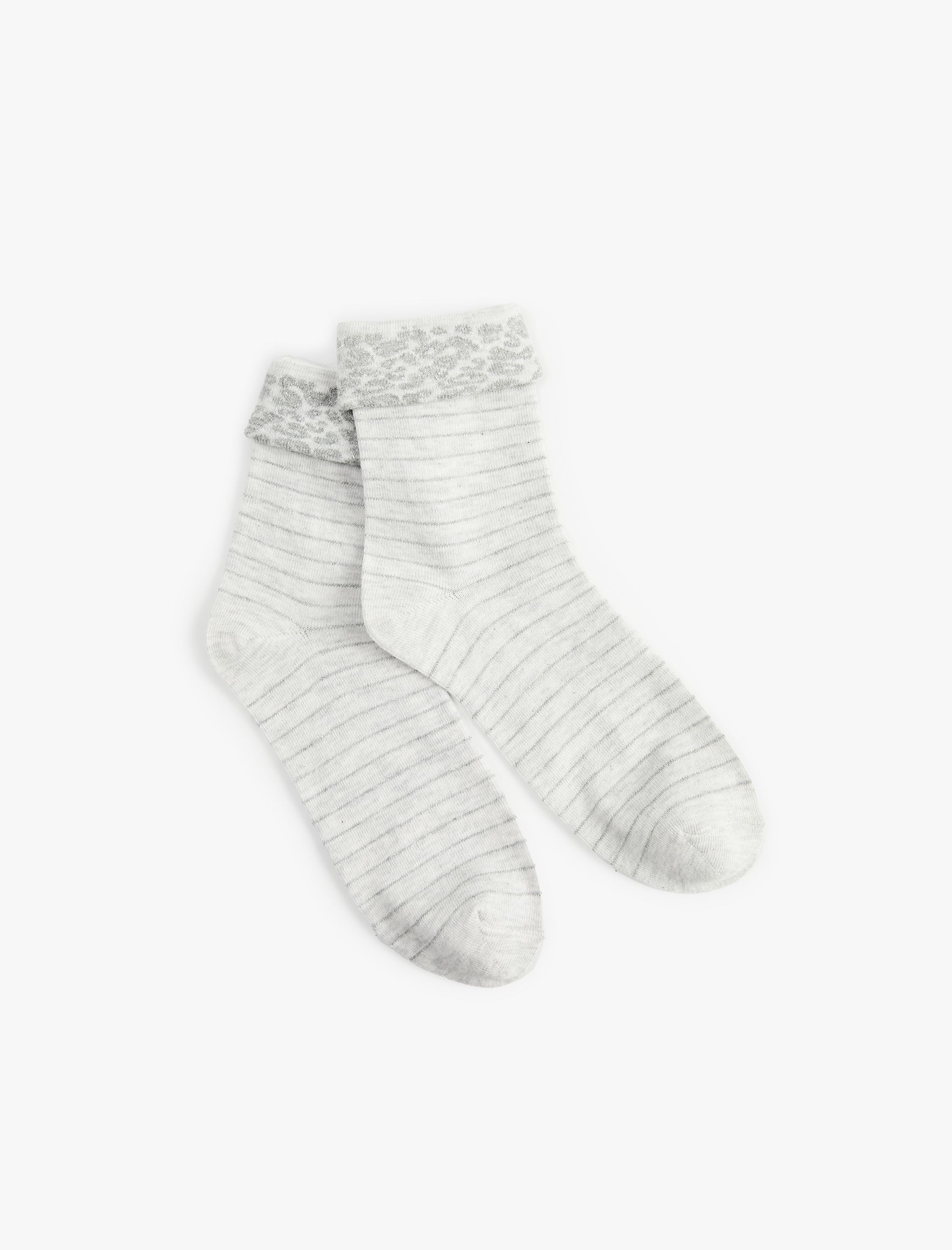  Kadın Pamuklu Çizgili Soket Çorap
