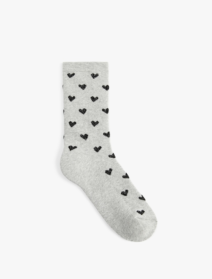 Kadın Kalpli Havlu Soket Çorap
