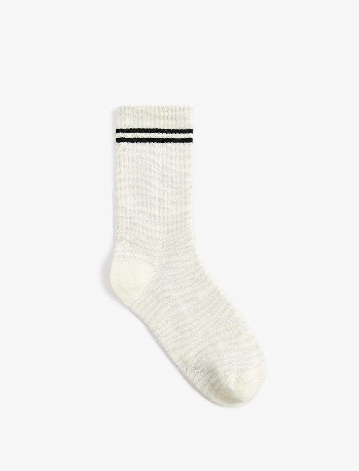 Kadın Çizgili Pamuklu Tenis Çorabı