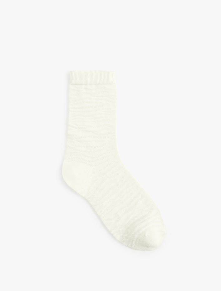 Kadın Pamuklu Desenli Soket Çorap