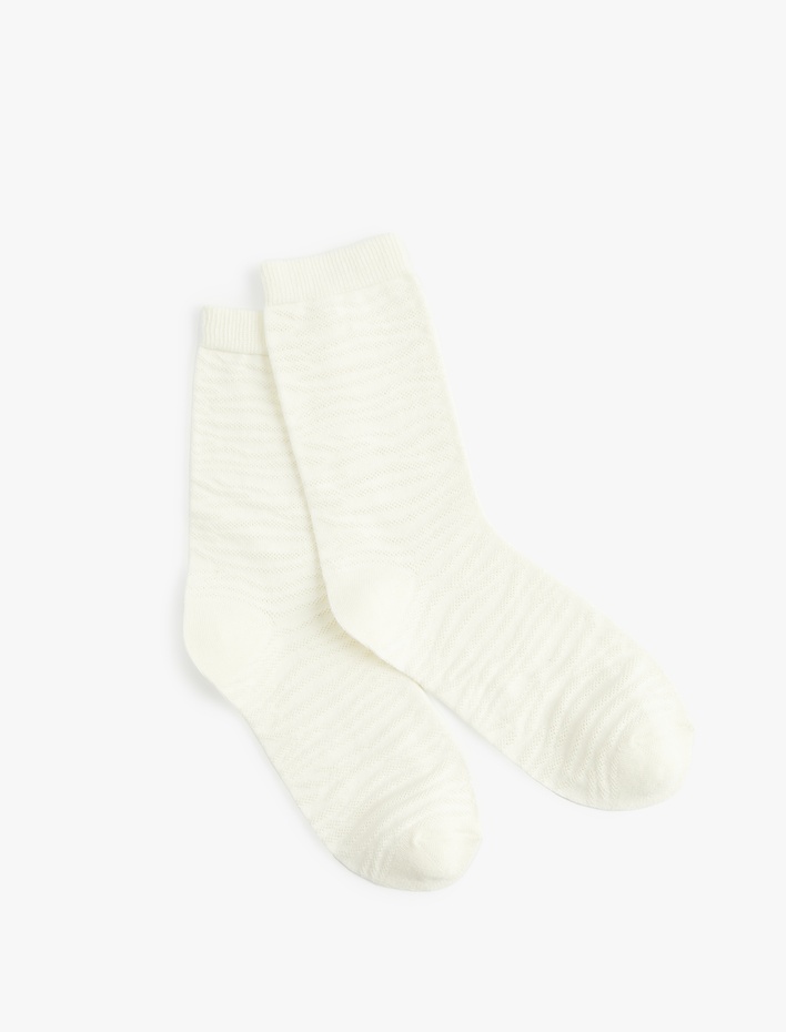 Kadın Pamuklu Desenli Soket Çorap