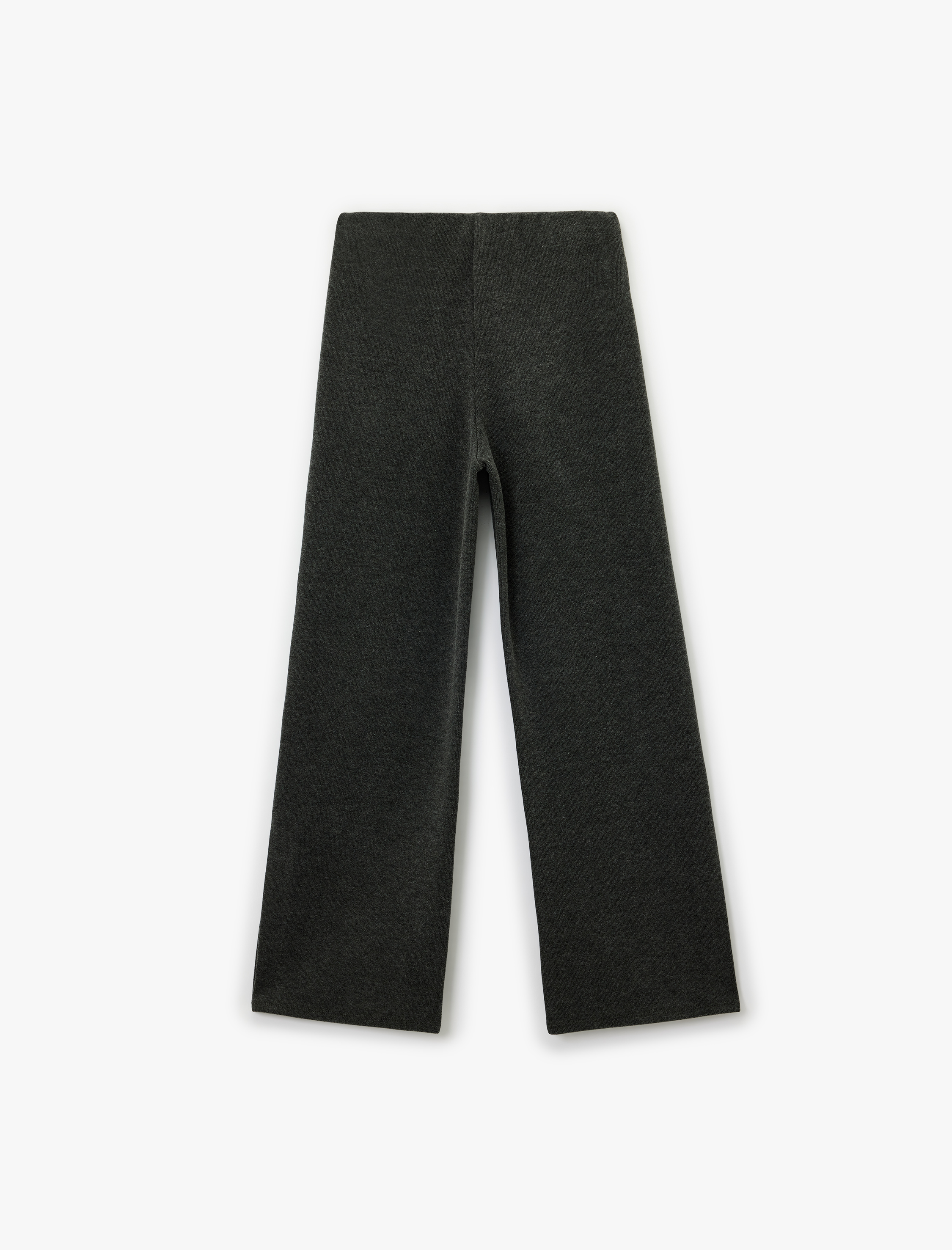 Standart Bel Düz Bol Paça Pantolon