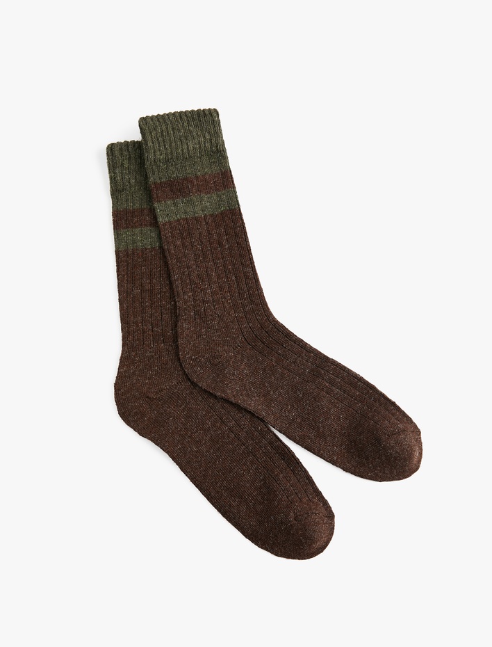 Erkek Renk Bloklu Soket Çorap