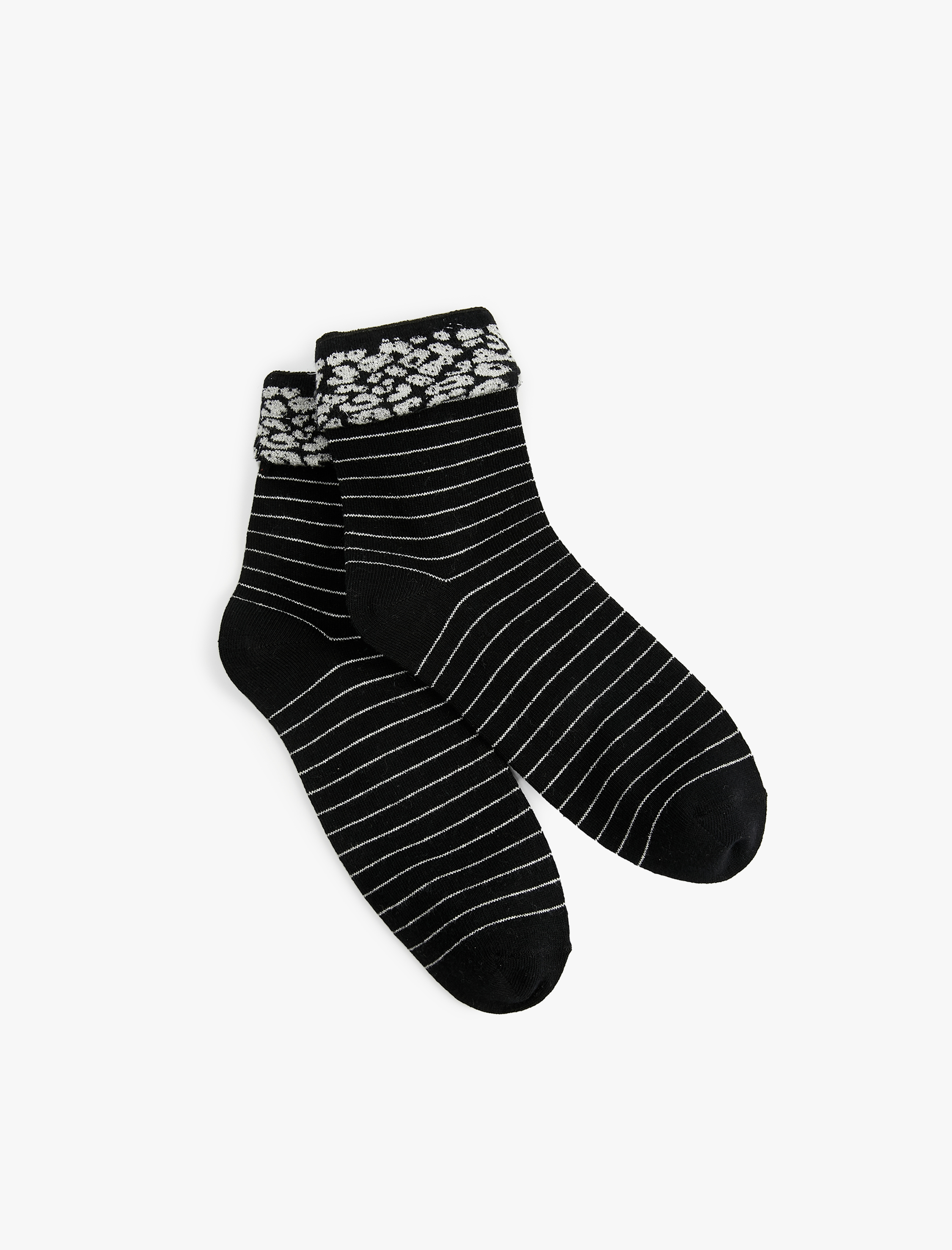  Kadın Çizgili Pamuklu Soket Çorap