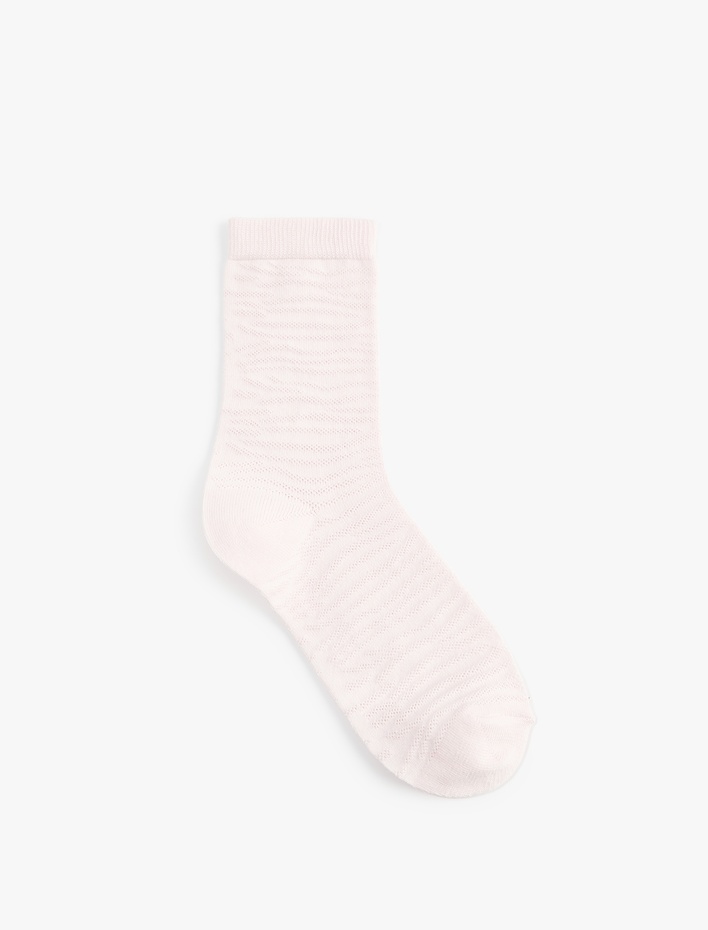 Kadın Pamuklu Desenli Soket Çorap