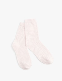 Pamuklu Desenli Soket Çorap