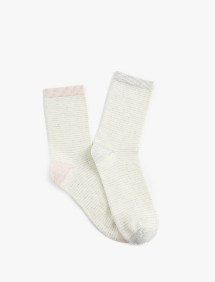Kadın Çizgili 2'li Soket Çorap Seti