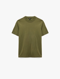Pamuklu Kısa Kollu Regular Fit Bisiklet Yaka Basic Tişört