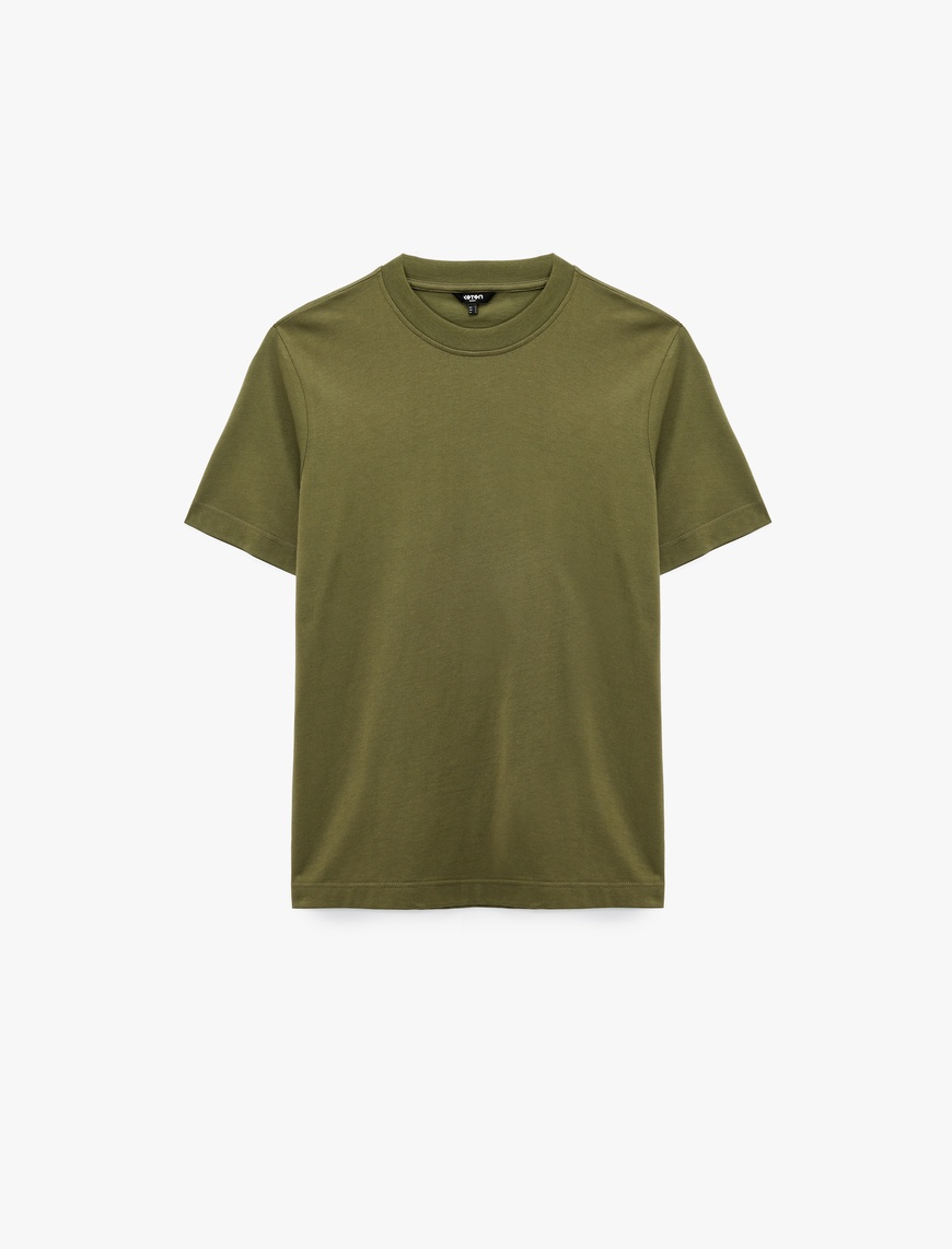   Pamuklu Kısa Kollu Regular Fit Bisiklet Yaka Basic Tişört