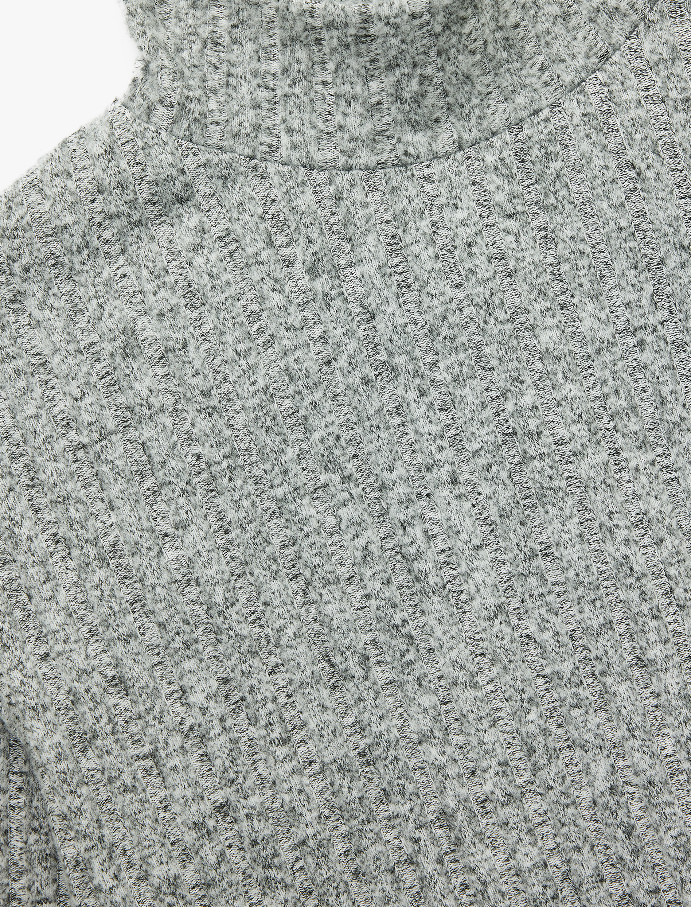 Slim Fit Kaşkorse Uzun Kollu Dik Yaka Crop Tişört