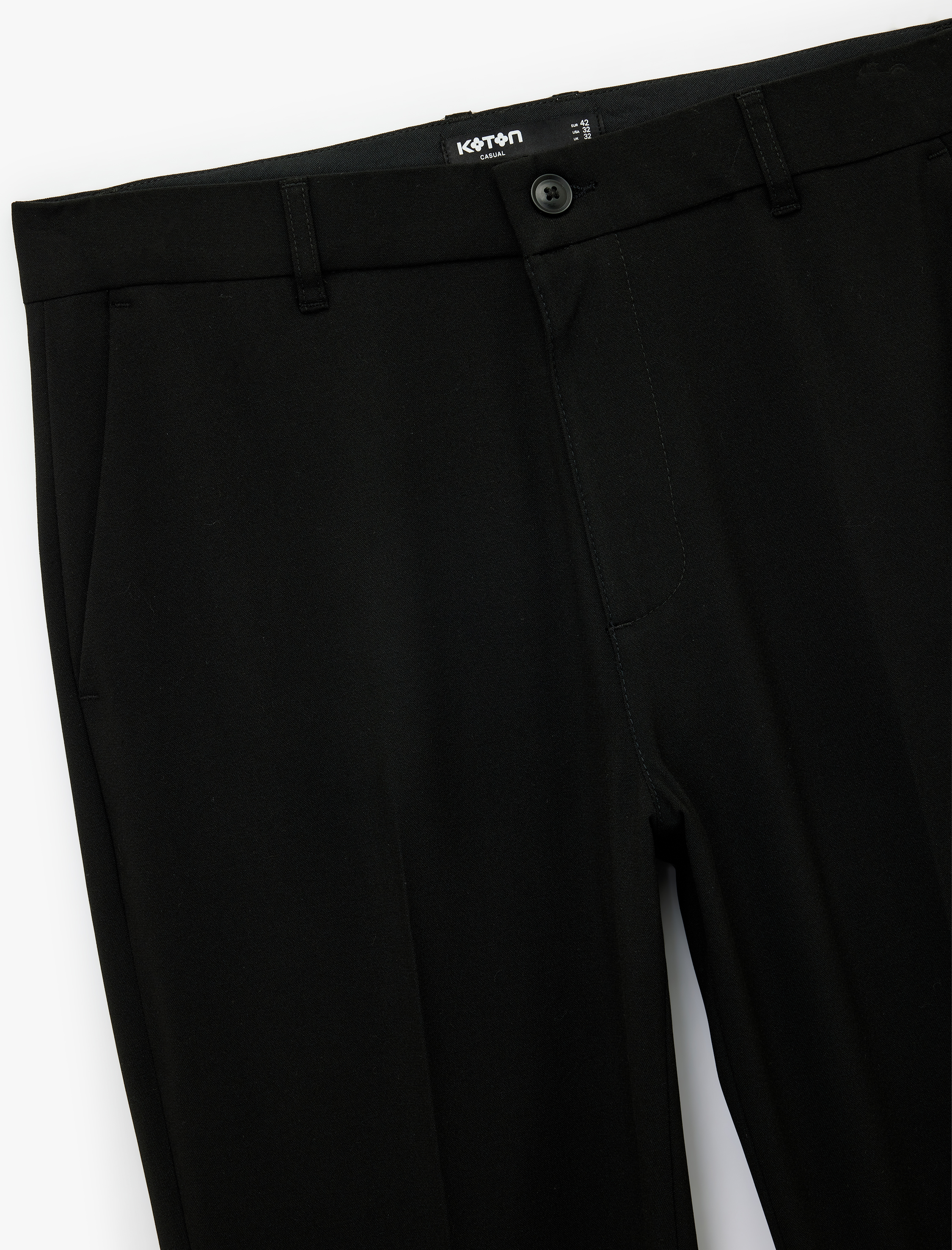   Slim Fit Cep Detaylı Viskon Karışımlı Kumaş Pantolon