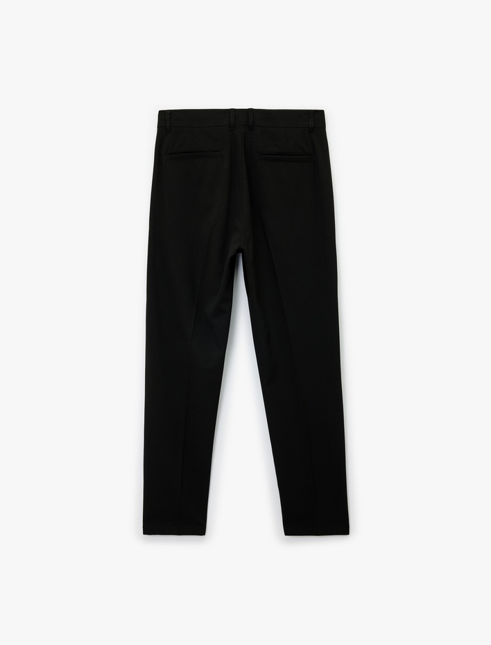  Slim Fit Cep Detaylı Viskon Karışımlı Kumaş Pantolon