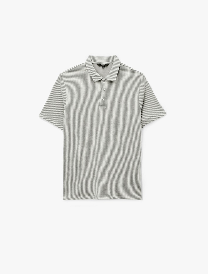  Regular Fit Kısa Kollu Düğmeli Polo Yaka Tişört