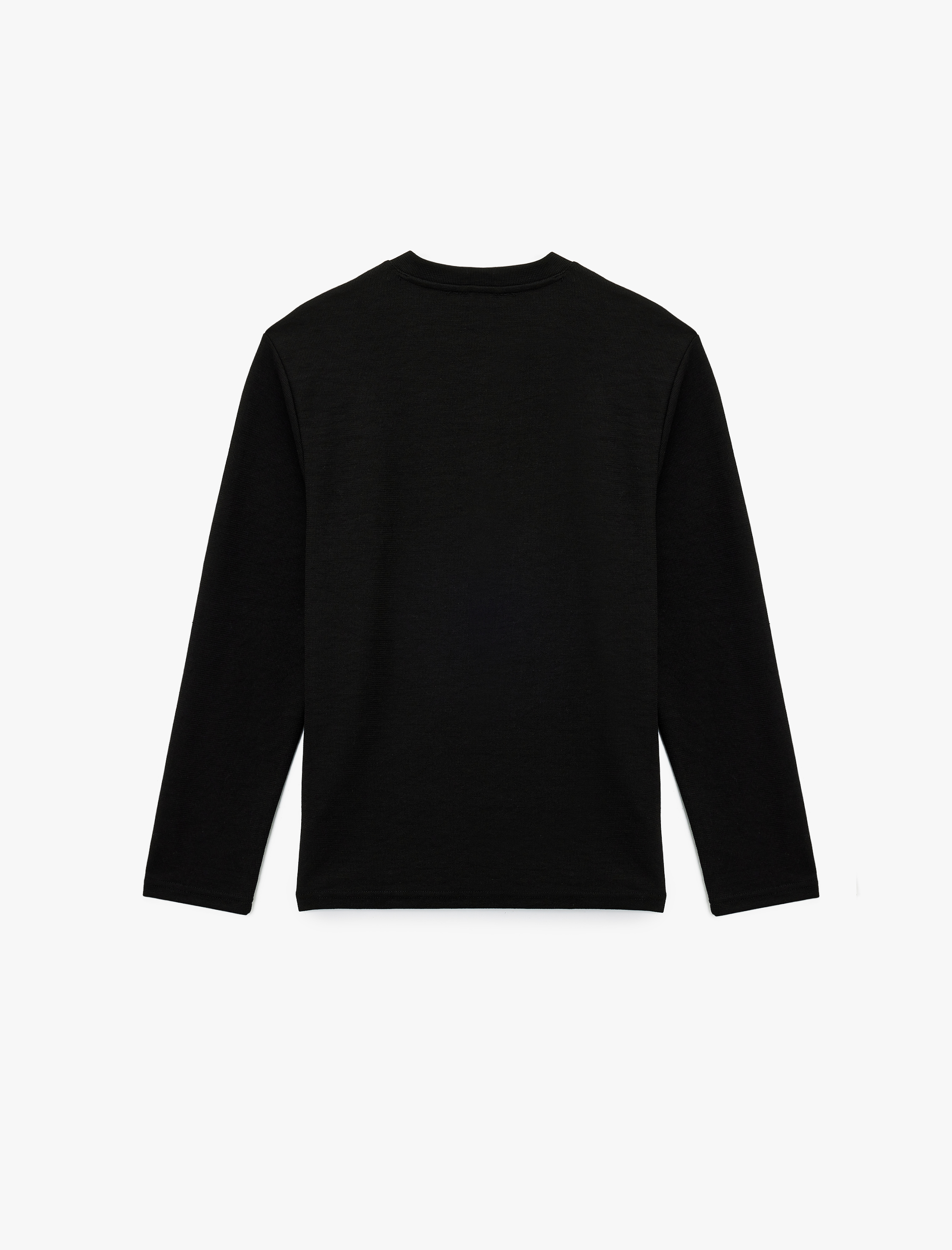   Regular Fit Düğmeli Hakim Yaka Uzun Kollu Tişört