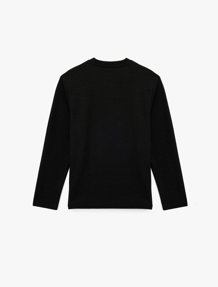  Regular Fit Düğmeli Hakim Yaka Uzun Kollu Tişört