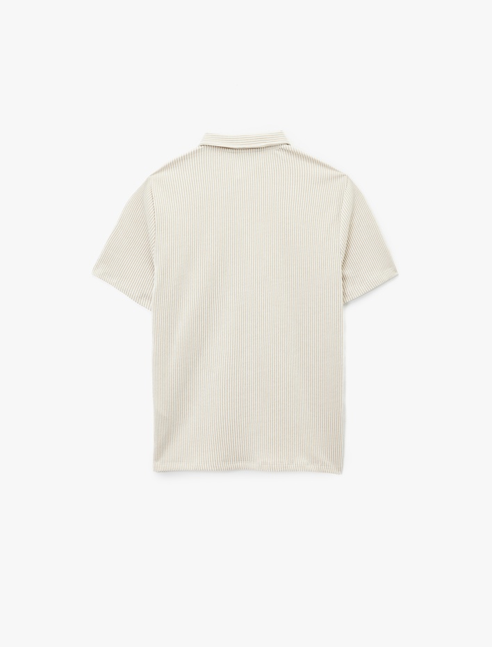  Regular Fit Kısa Kollu Düğmeli Polo Yaka Tişört