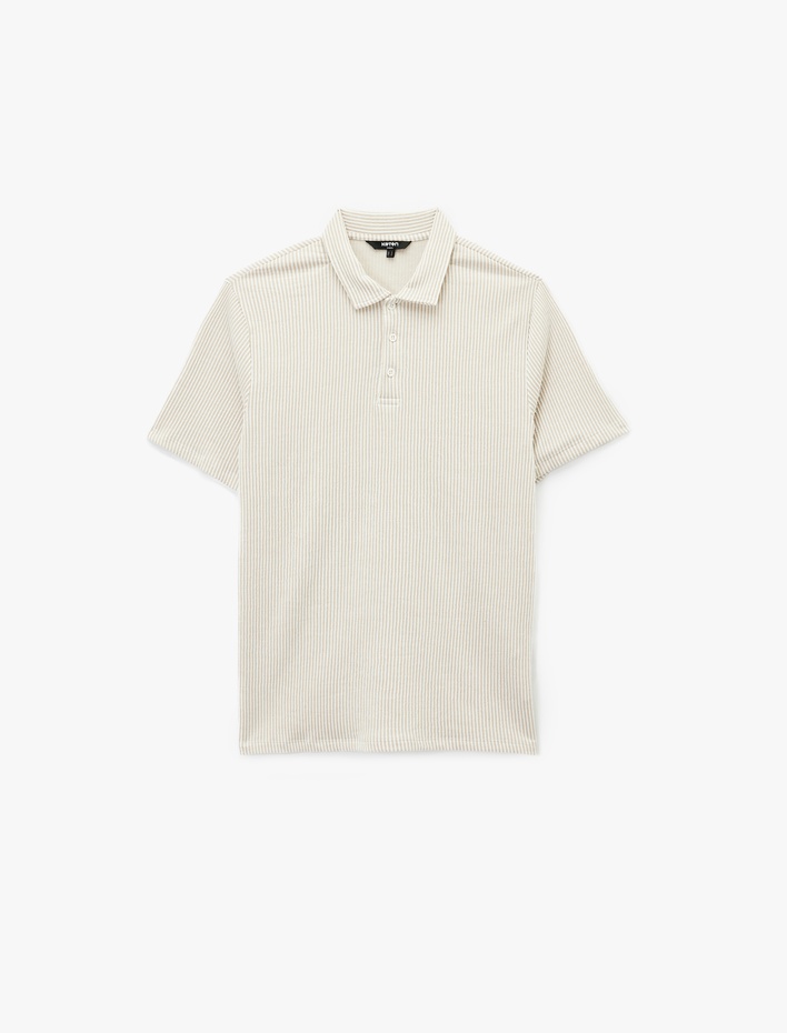  Regular Fit Kısa Kollu Düğmeli Polo Yaka Tişört