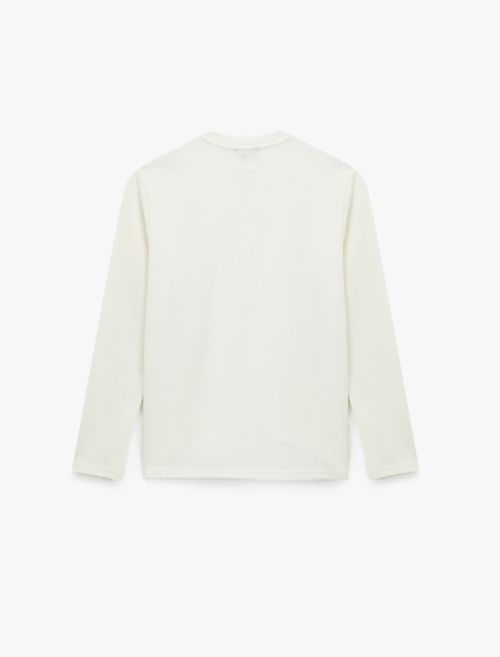  Regular Fit Düğmeli Hakim Yaka Uzun Kollu Tişört