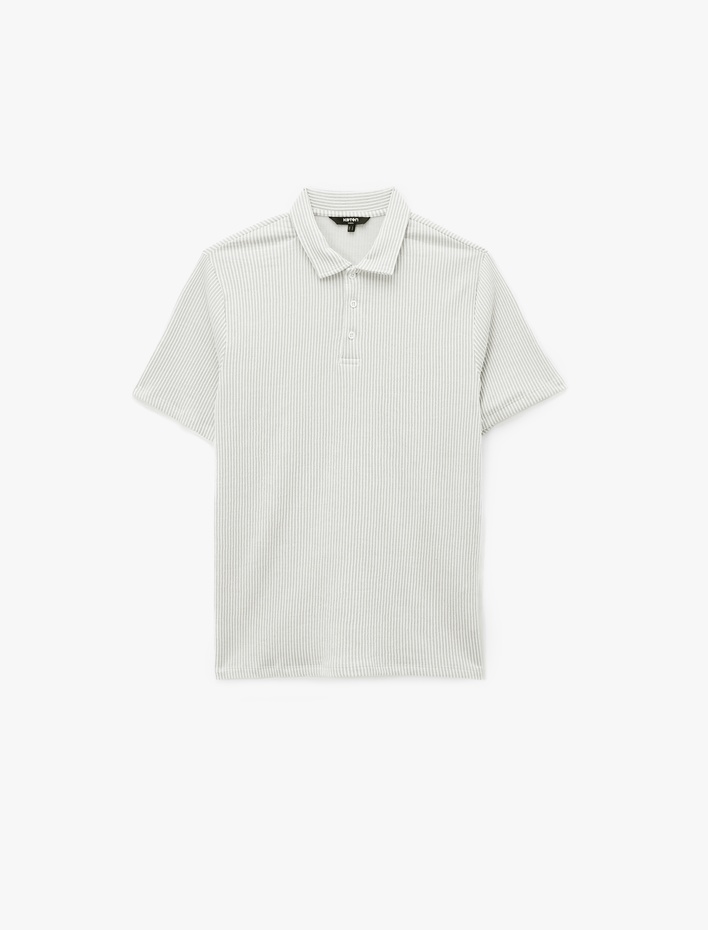  Regular Fit Kısa Kollu Düğmeli Polo Yaka Tişört