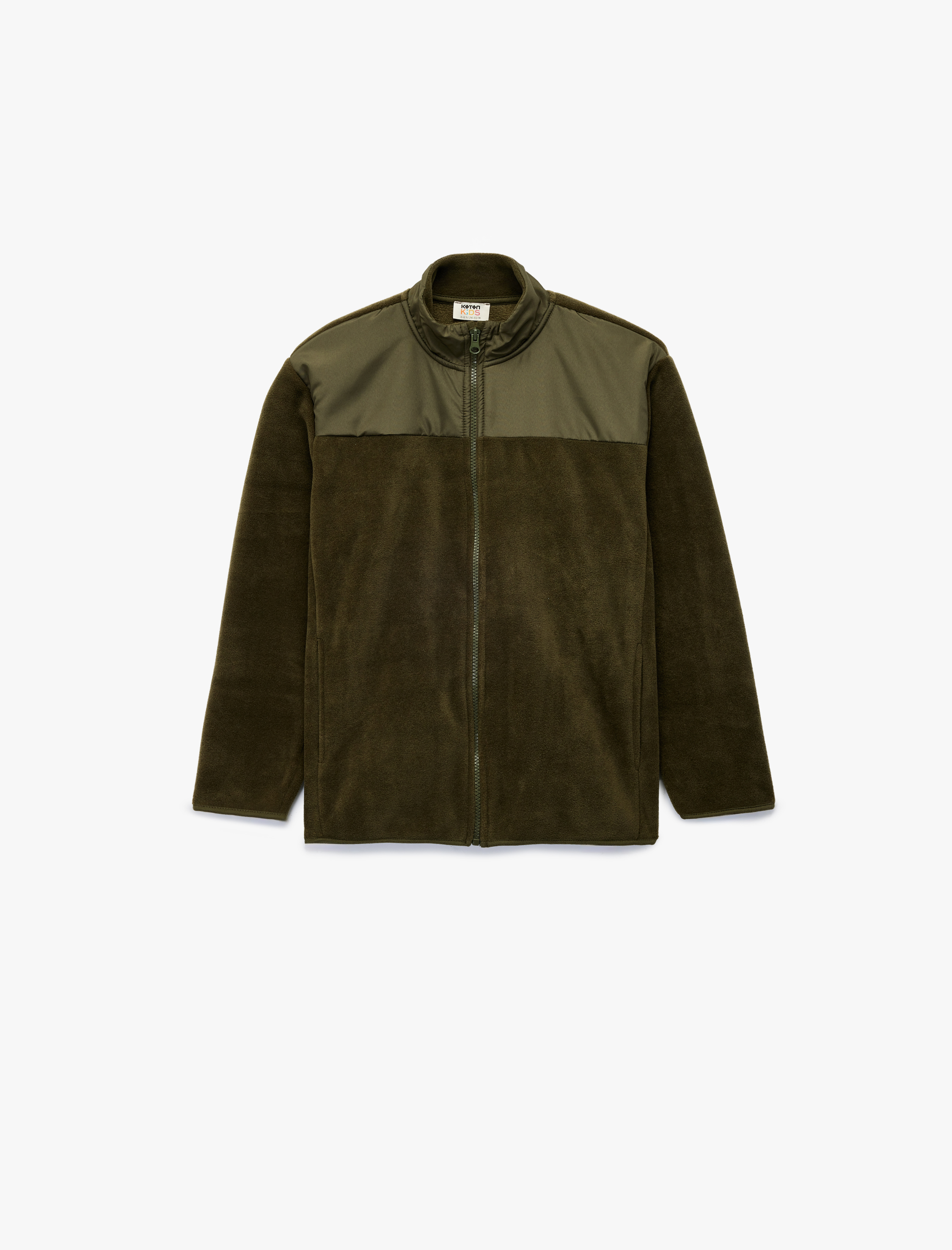  Erkek Çocuk Fermuarlı Uzun Kollu Dik Yaka Polar Sweatshirt