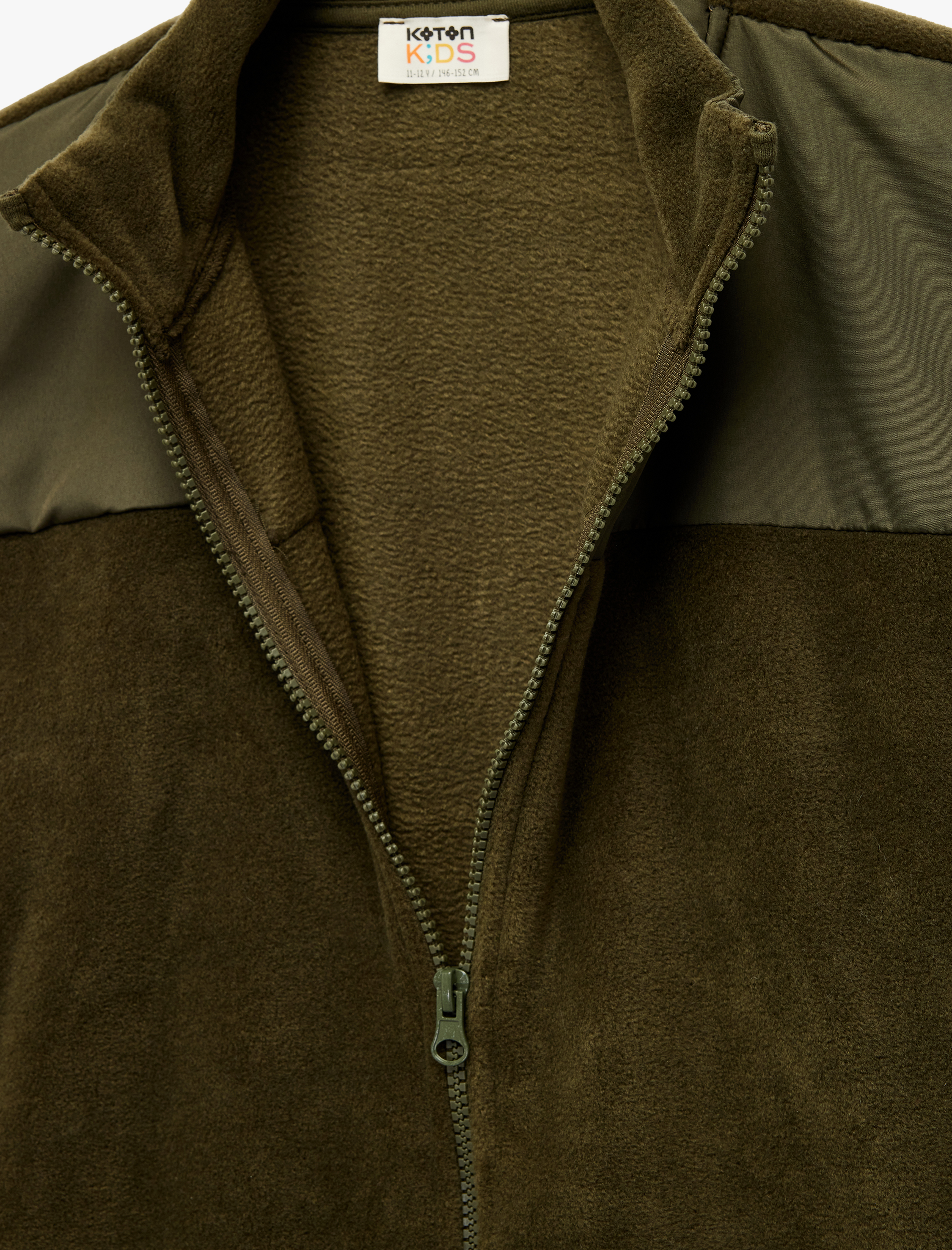  Erkek Çocuk Fermuarlı Uzun Kollu Dik Yaka Polar Sweatshirt