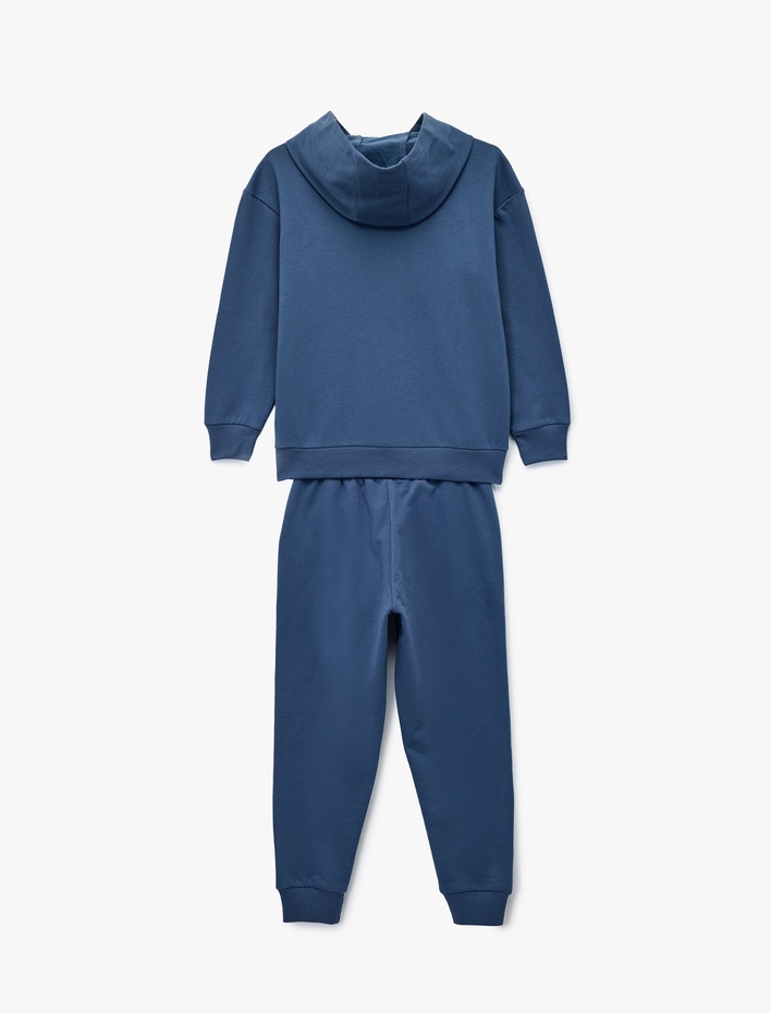 Erkek Çocuk Uzun Kollu Kapşonlu Basic Eşofman Takımı