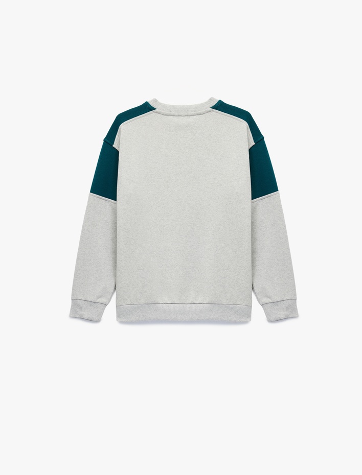 Erkek Çocuk Uzun Kollu Bisiklet Yaka Baskılı Sweatshirt