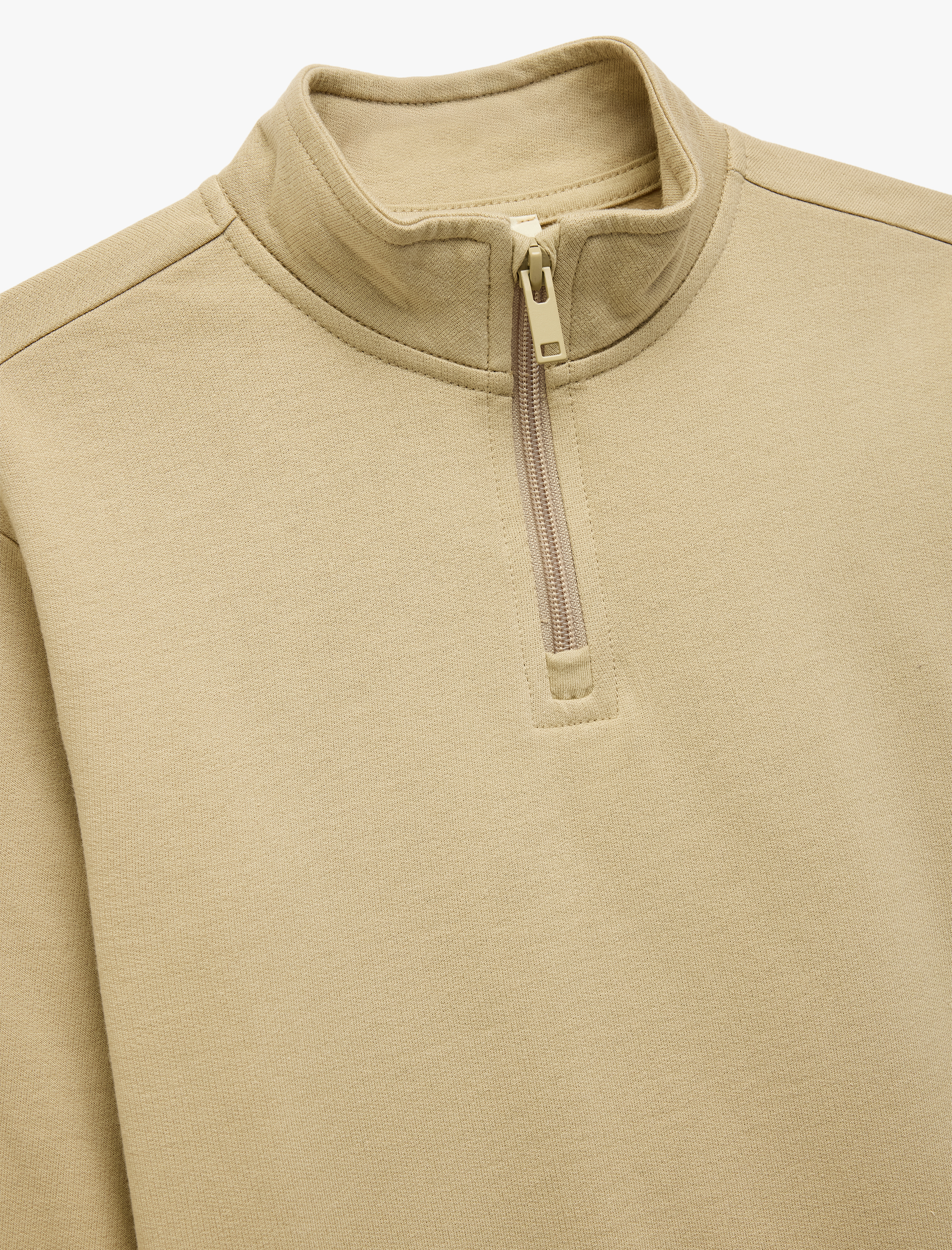  Erkek Çocuk Dik Yaka Uzun Kollu Yarım Fermuarlı Pamuklu Basic Sweatshirt