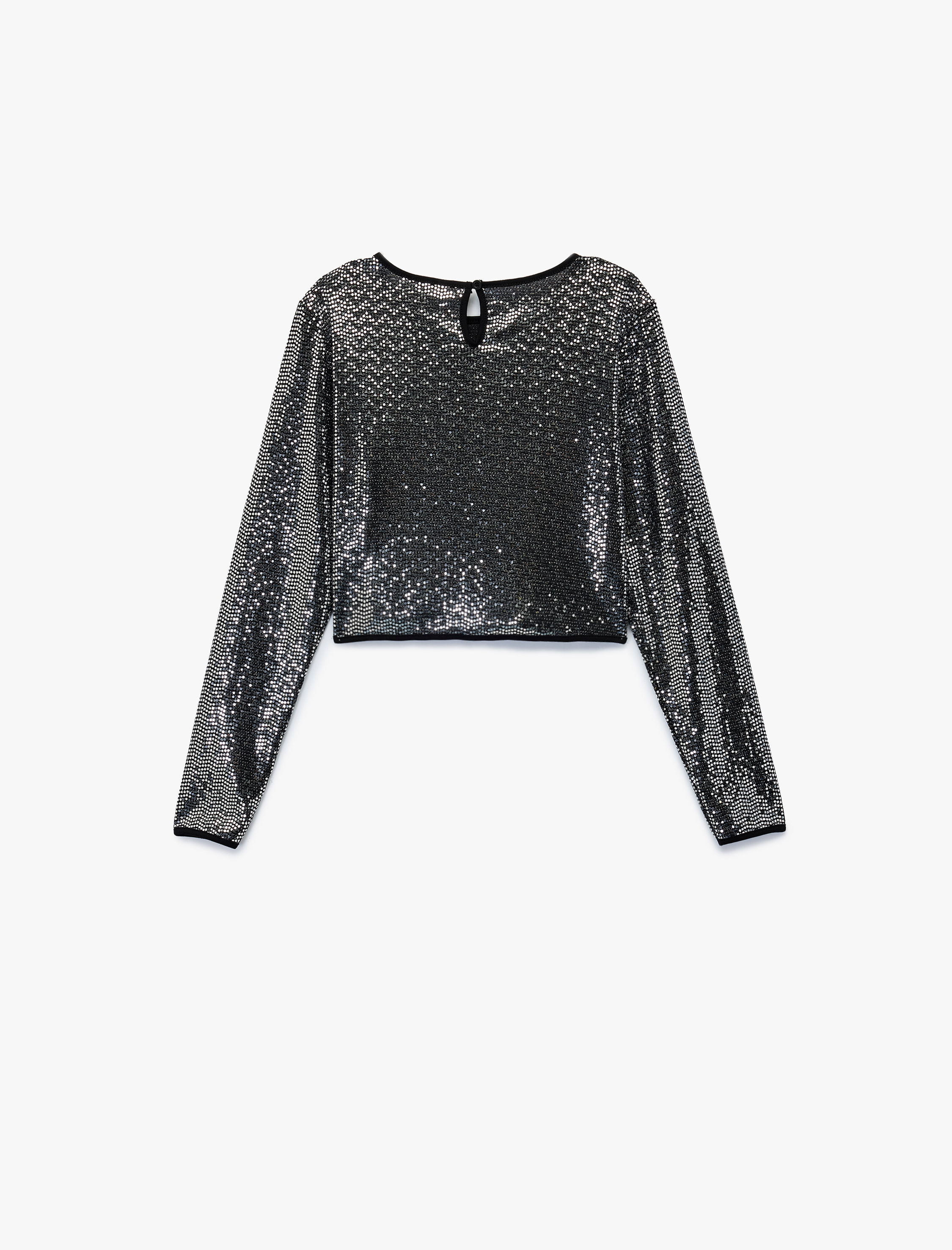  Kız Çocuk Uzun Kollu Bisiklet Yaka Parlak Bluz