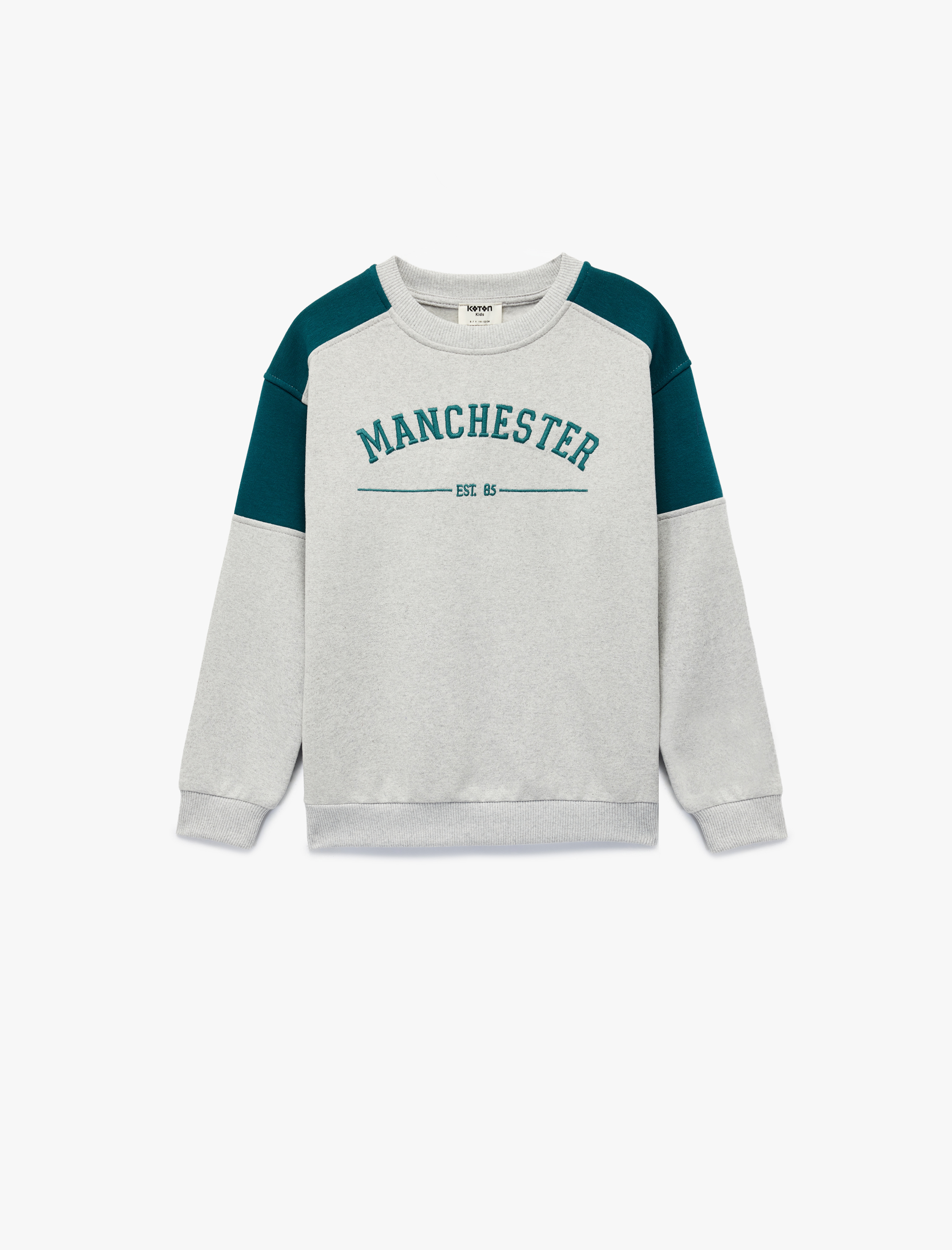  Erkek Çocuk Uzun Kollu Bisiklet Yaka Baskılı Sweatshirt