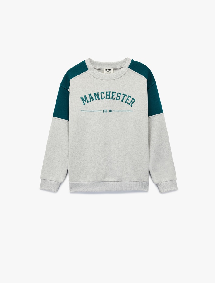 Erkek Çocuk Uzun Kollu Bisiklet Yaka Baskılı Sweatshirt