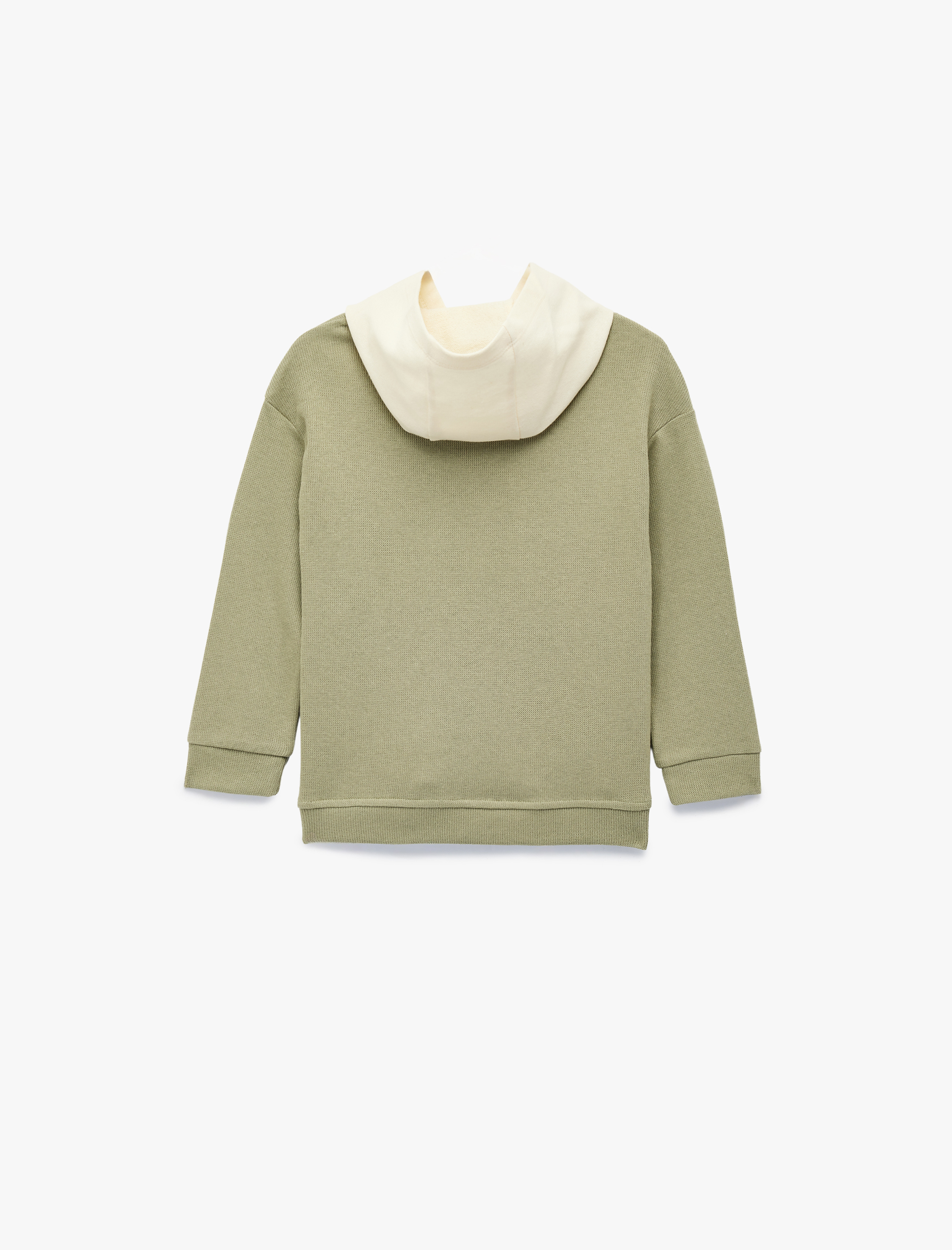  Erkek Bebek Pamuklu Uzun Kollu Bisiklet Yaka Kapşonlu Sweatshirt